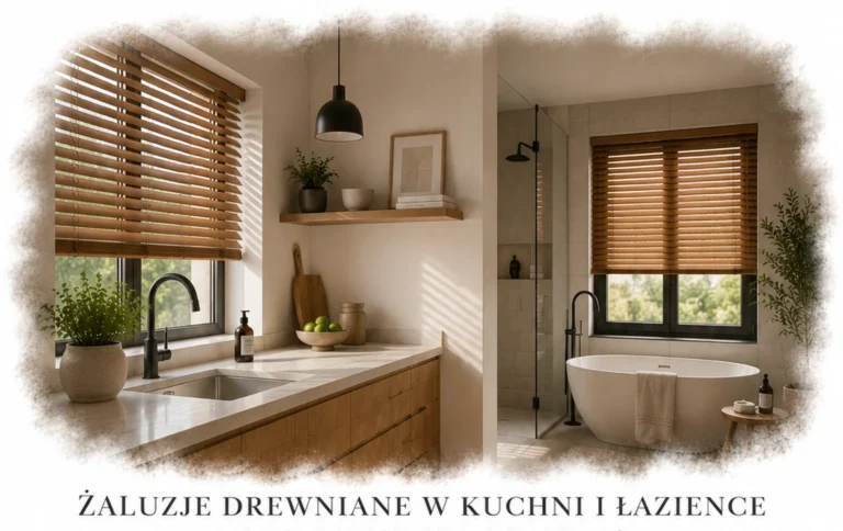 Żaluzje drewniane w kuchni i łazience Kraków.